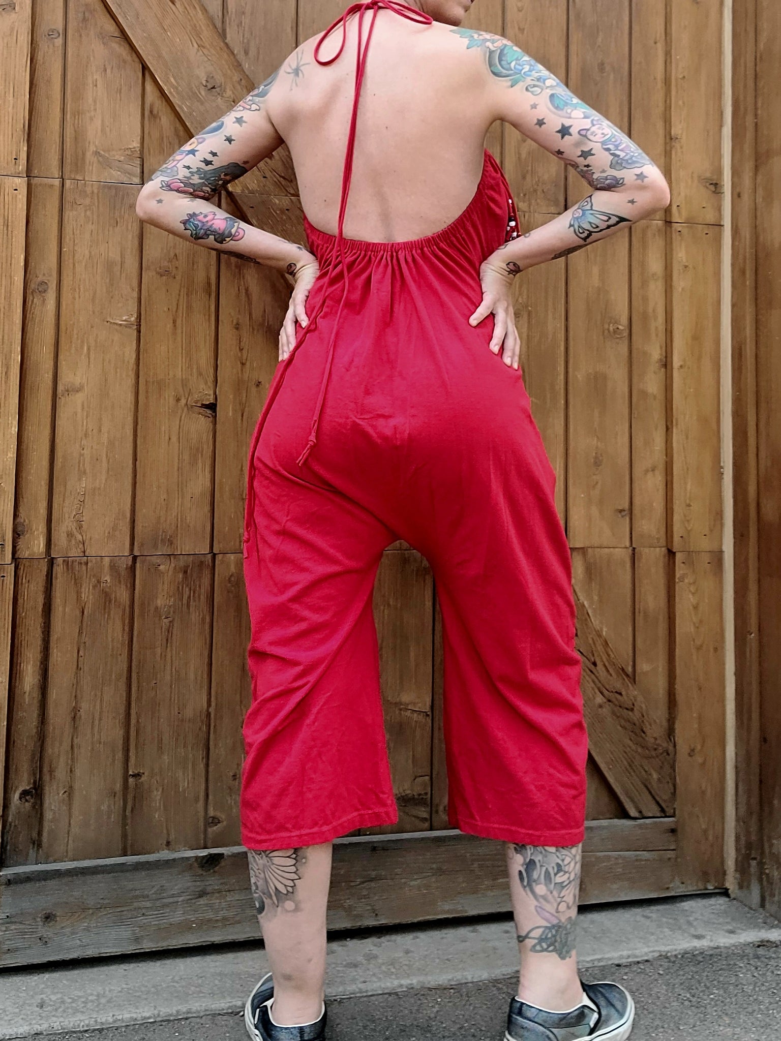 Beaded Wide Leg Capri Romper