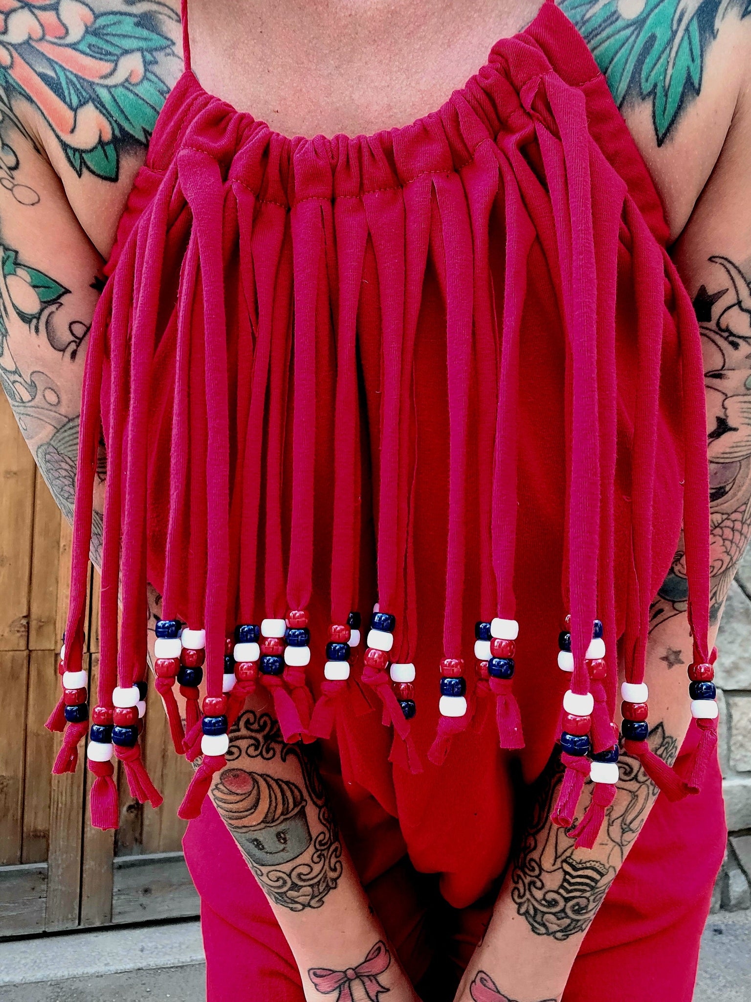 Beaded Wide Leg Capri Romper