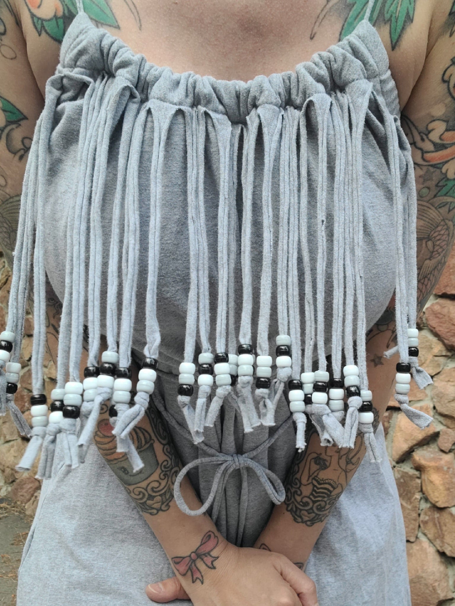 Beaded Wide Leg Capri Romper