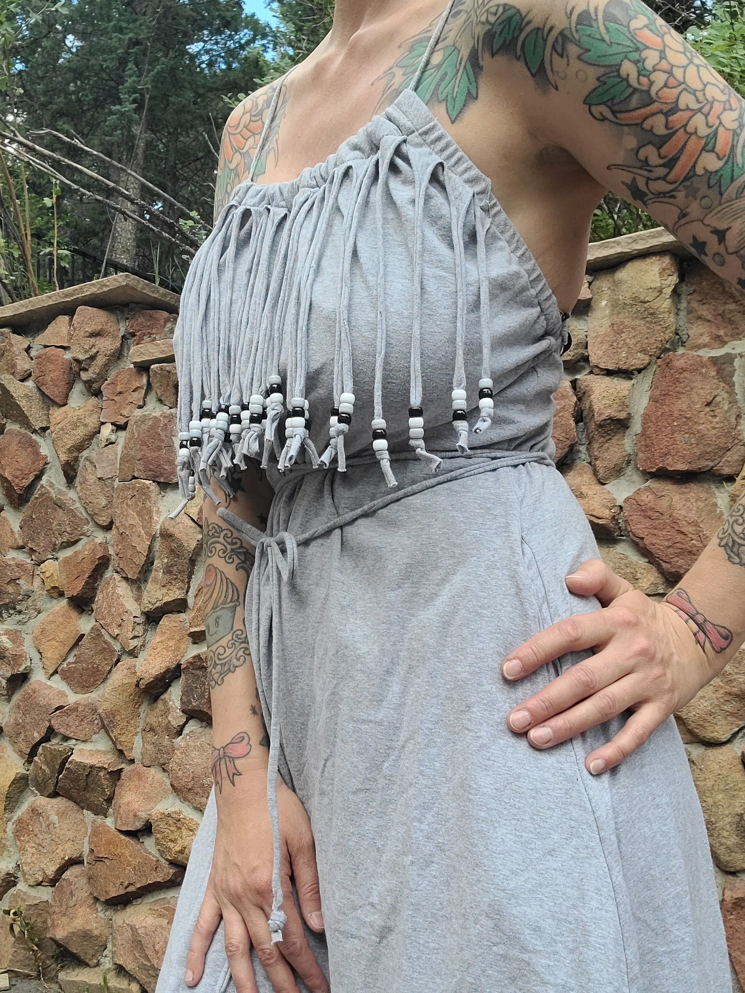 Beaded High Low Dress