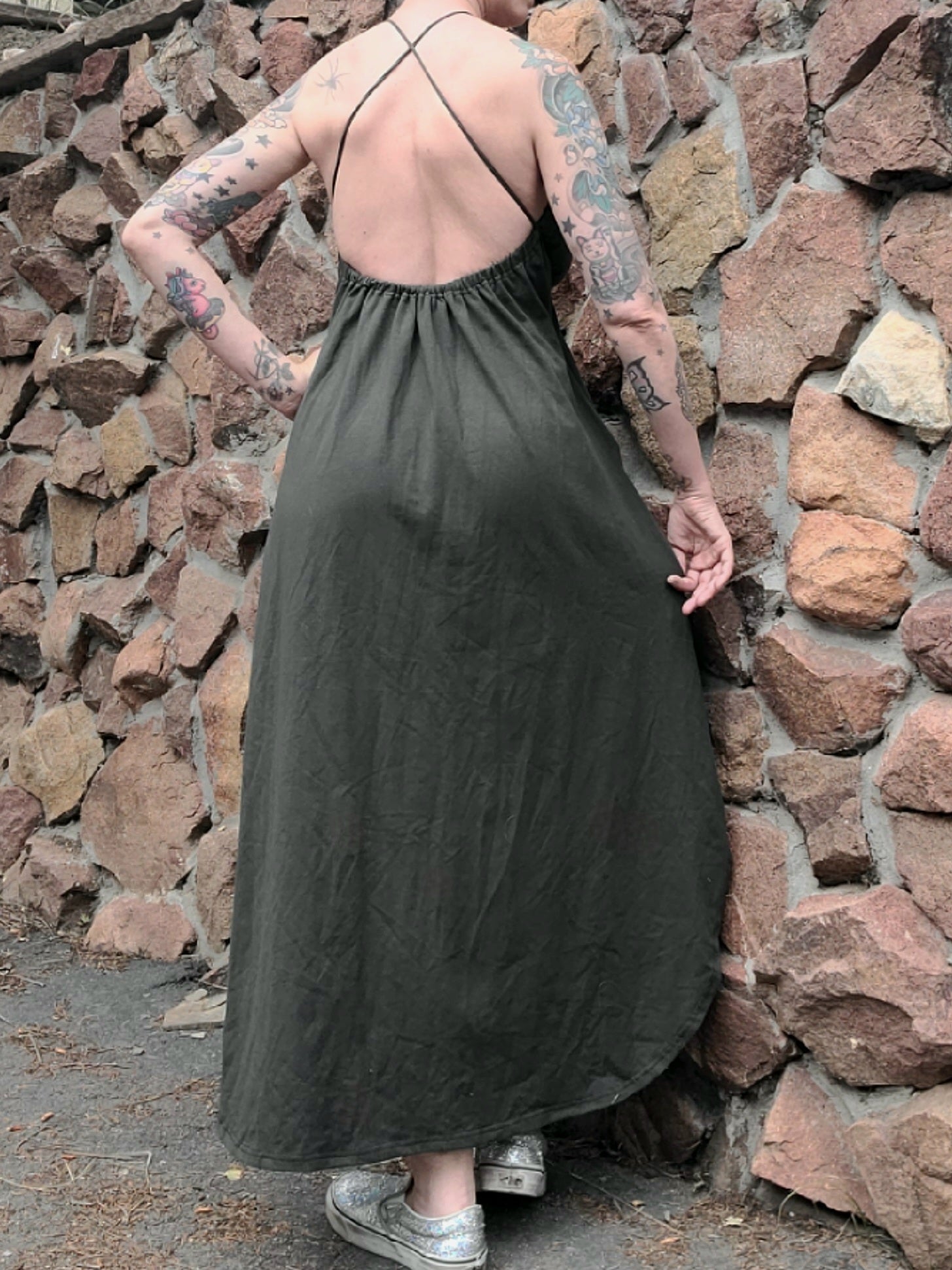 High Low Dress - Dark Green PEZZO Apparel High Low Dress - Dark Green PEZZO Apparel